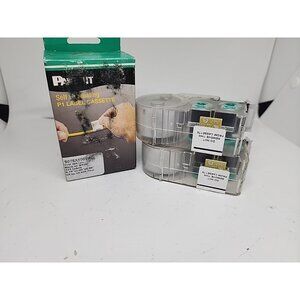 3) Panduit S075X100VAC  P1 Cassette Continuous Tape Vinyl .75" Black on White